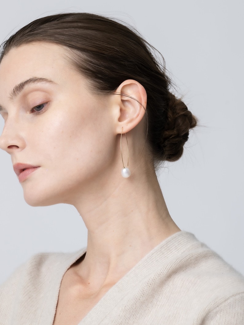 マーキス パール フープピアス（ラージ） 詳細画像 yellow gold 4