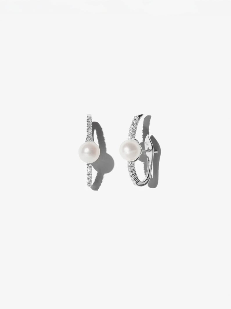 アコヤパール ダイヤモンド バー ピアス 詳細画像 white gold 1