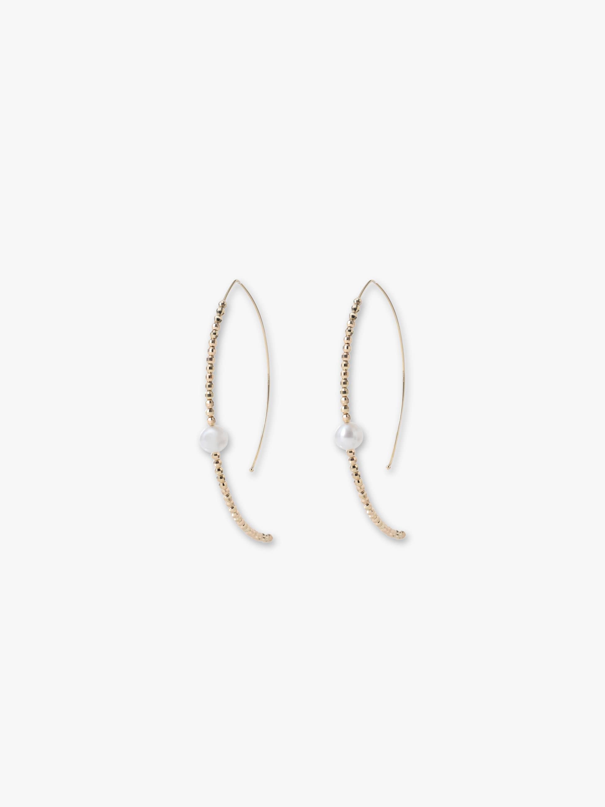 カットビーズ オープンマーキス パール フープピアス｜MIZUKI(ミズキ