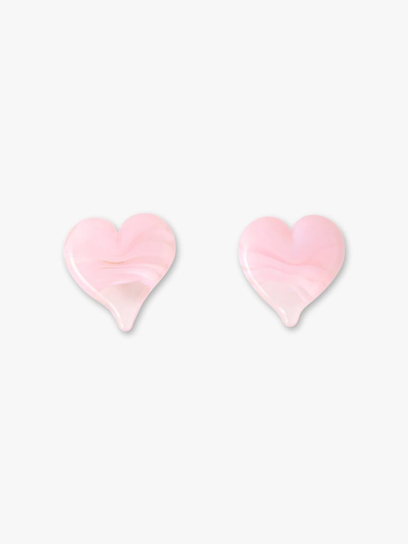 Heart Glass Pierced Earrings 詳細画像 pink 2