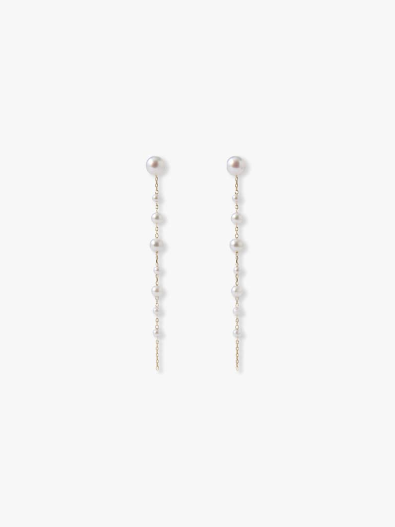 マルチ アコヤパール ドロップチェーン ピアス 詳細画像 yellow gold 1