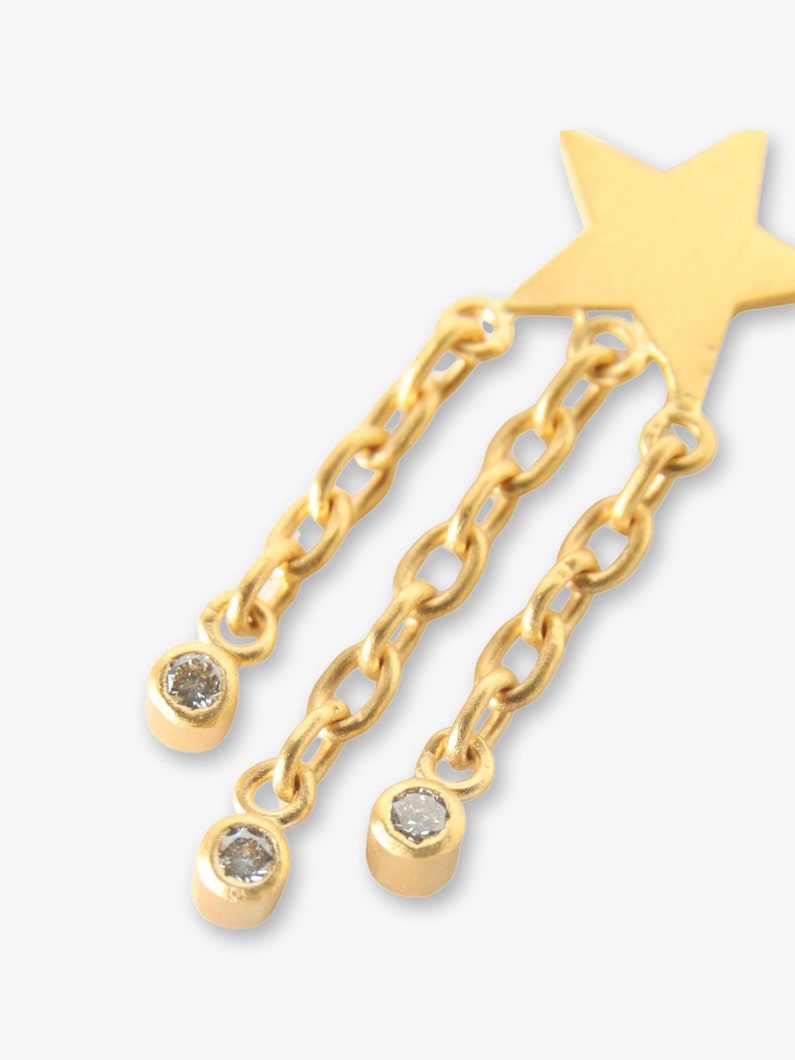 Diamond Shooting Star Stud Pierced Earrings 詳細画像 gold 1