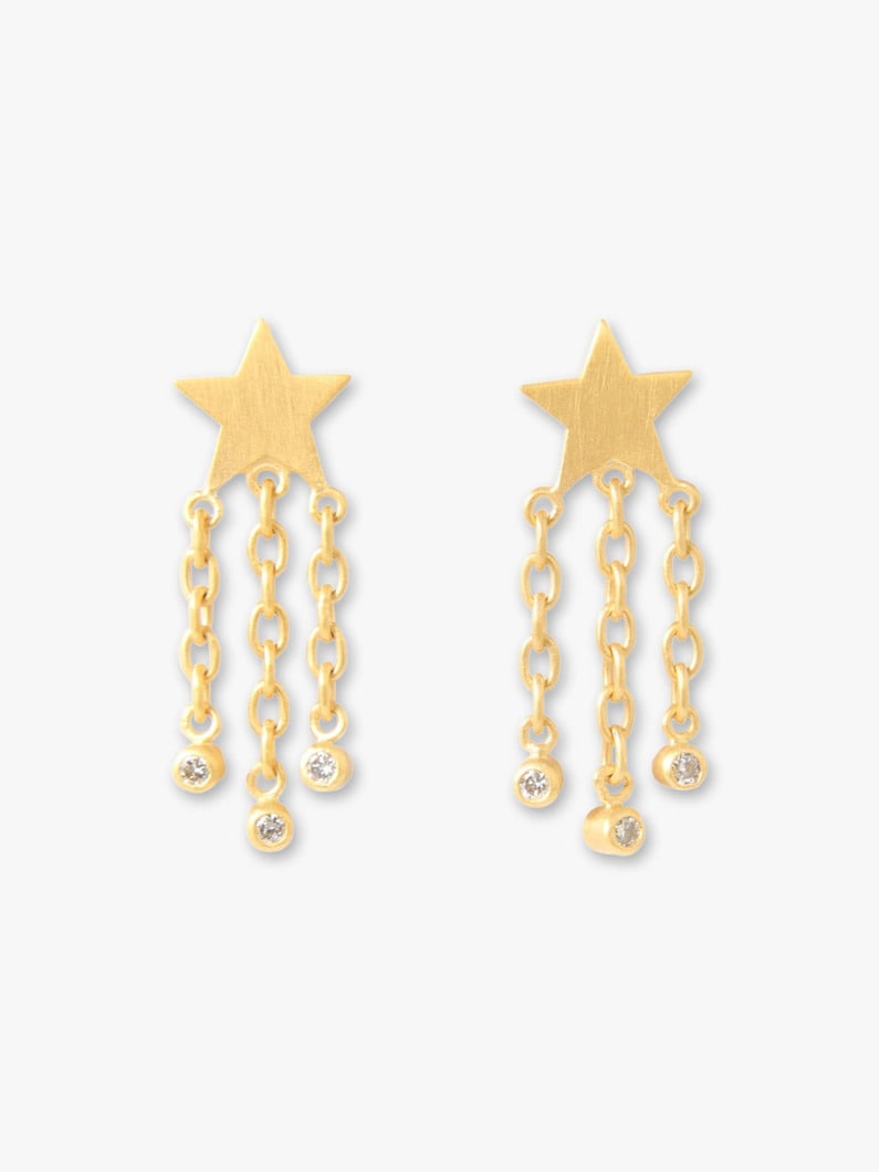 Diamond Shooting Star Stud Pierced Earrings 詳細画像 gold 1