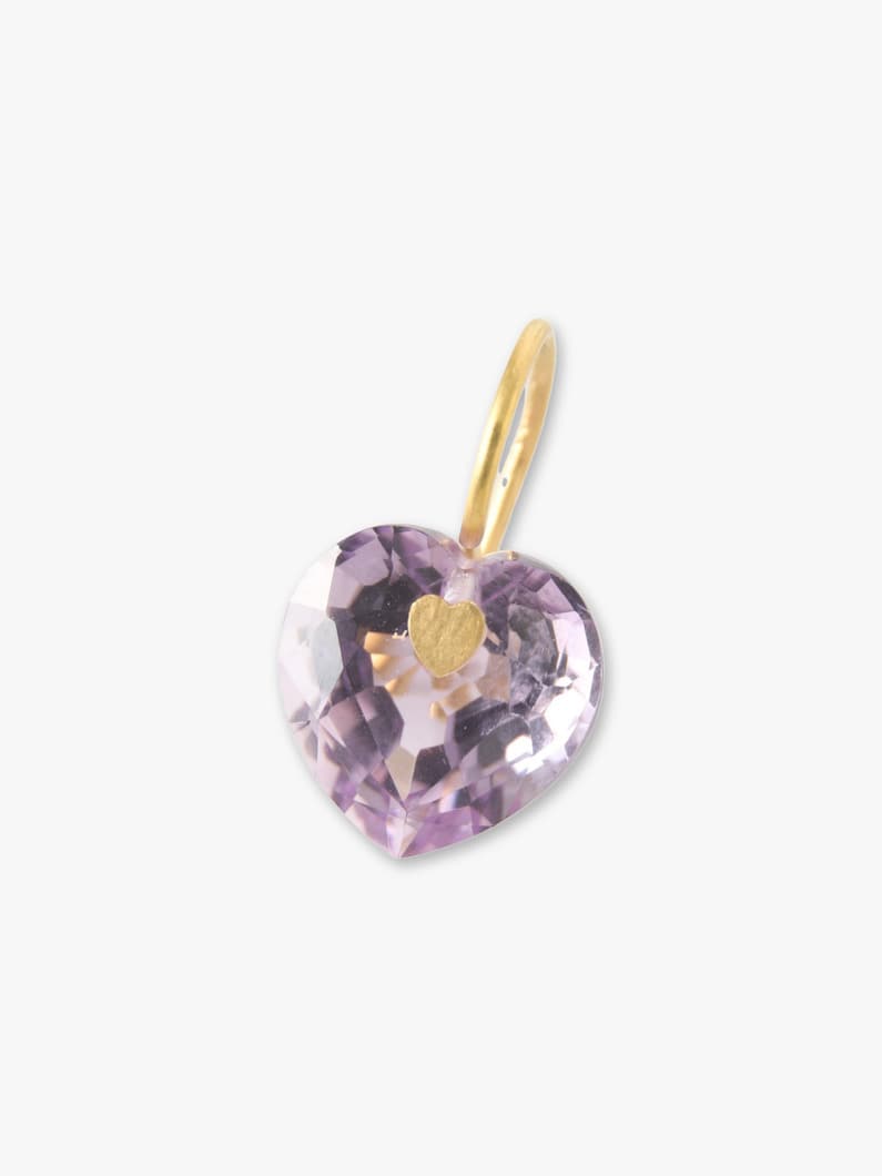 Small Heart Brilliant Pierced Earrings (amethyst) 詳細画像 gold 1