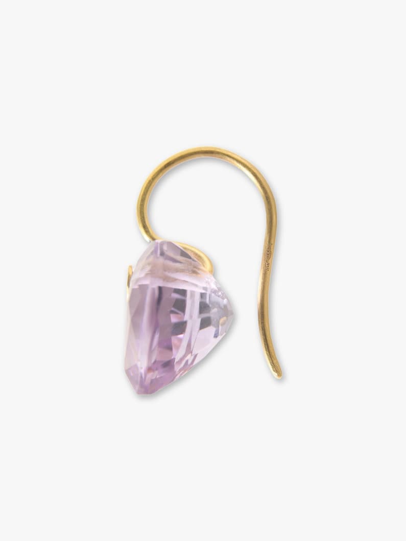 Small Heart Brilliant Pierced Earrings (amethyst) 詳細画像 gold 2