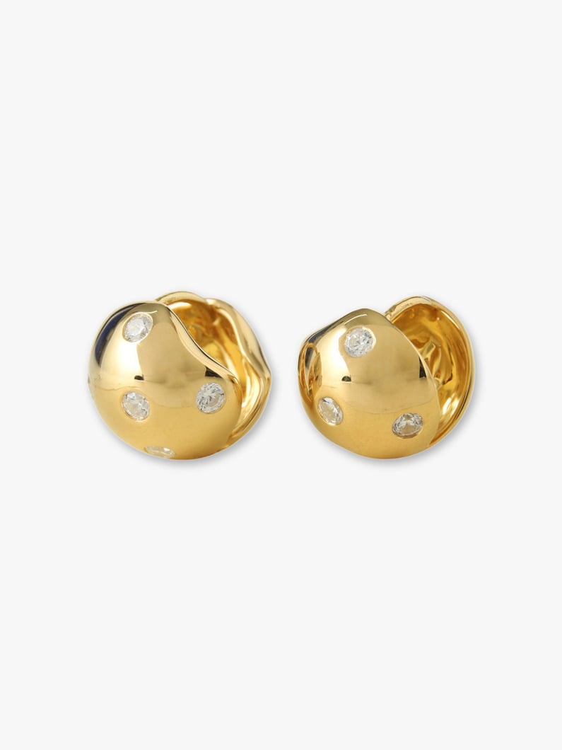 Glittery Chipped Apple Pierced Earrings 詳細画像 gold 1