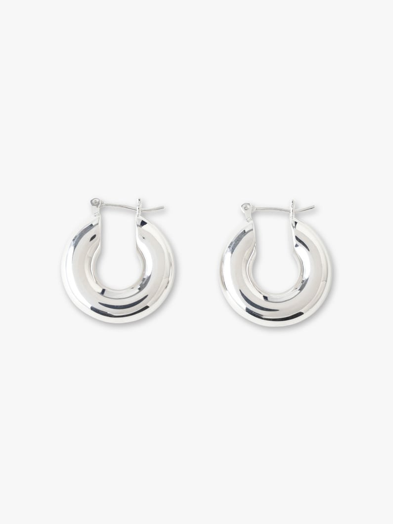 Plain Donuts Hoops Pierced Earrings 詳細画像 silver 1