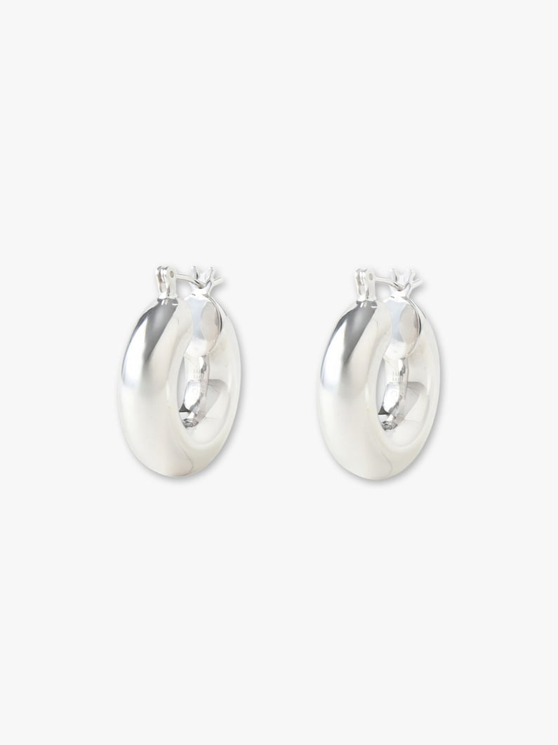 Plain Donuts Hoops Pierced Earrings 詳細画像 silver 1