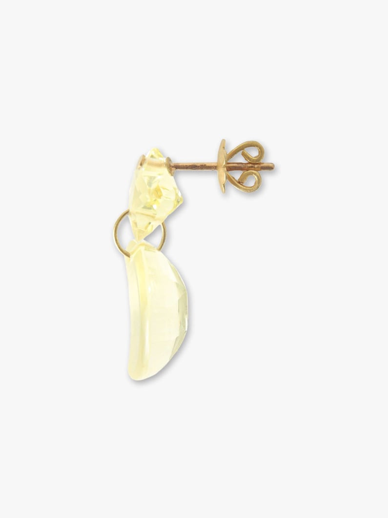 Star＆Moon Pierced Earrings (lemon quartz) 詳細画像 gold 1