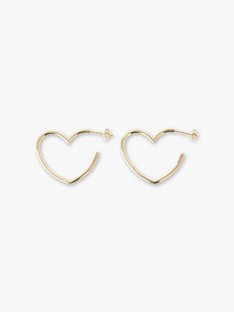 Heart Hoop Pierced Earrings 詳細画像 gold 2