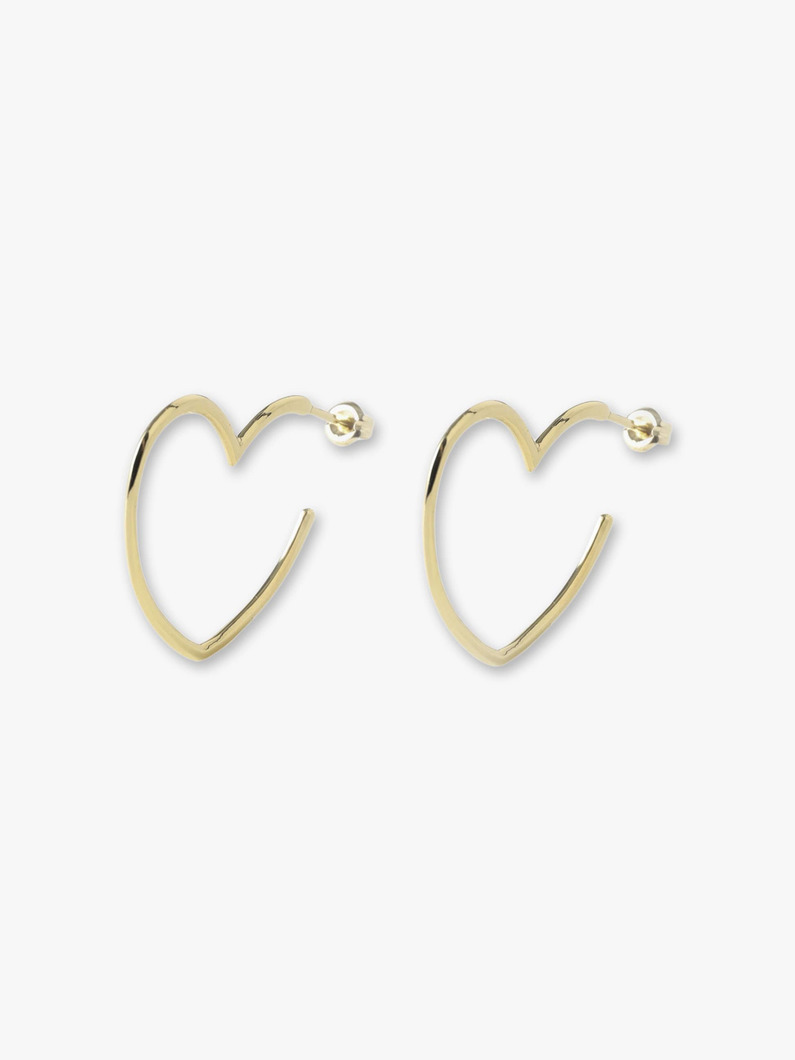 Heart Hoop Pierced Earrings 詳細画像 gold 3