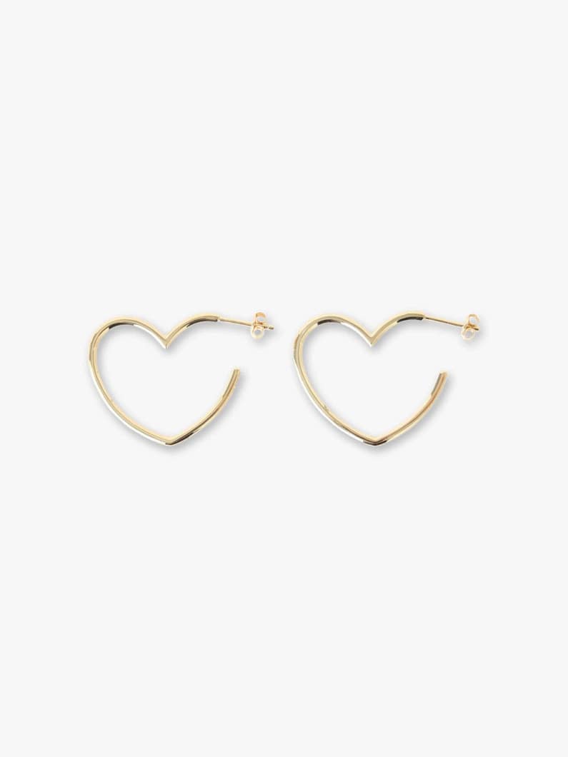 ハート フープピアス 詳細画像 gold 5