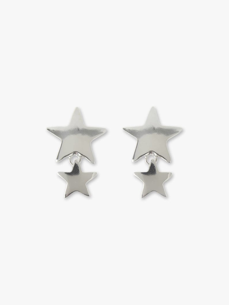 Double Stars Pierced Earrings 詳細画像 silver 3