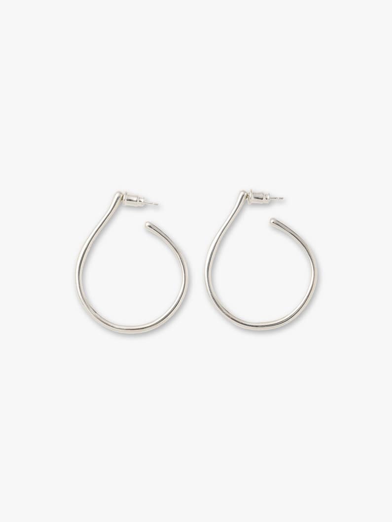 Tiny Curvy Hoops Pierced Earrings (silver) 詳細画像 silver 1