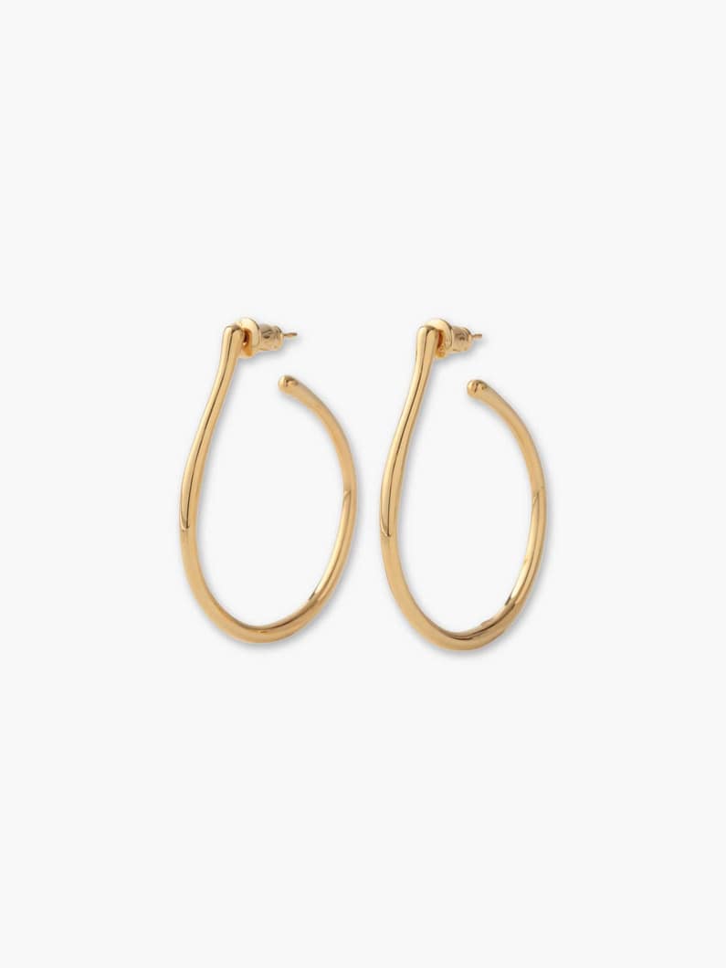 Tiny Curvy Hoops Pierced Earrings (gold) 詳細画像 gold 4