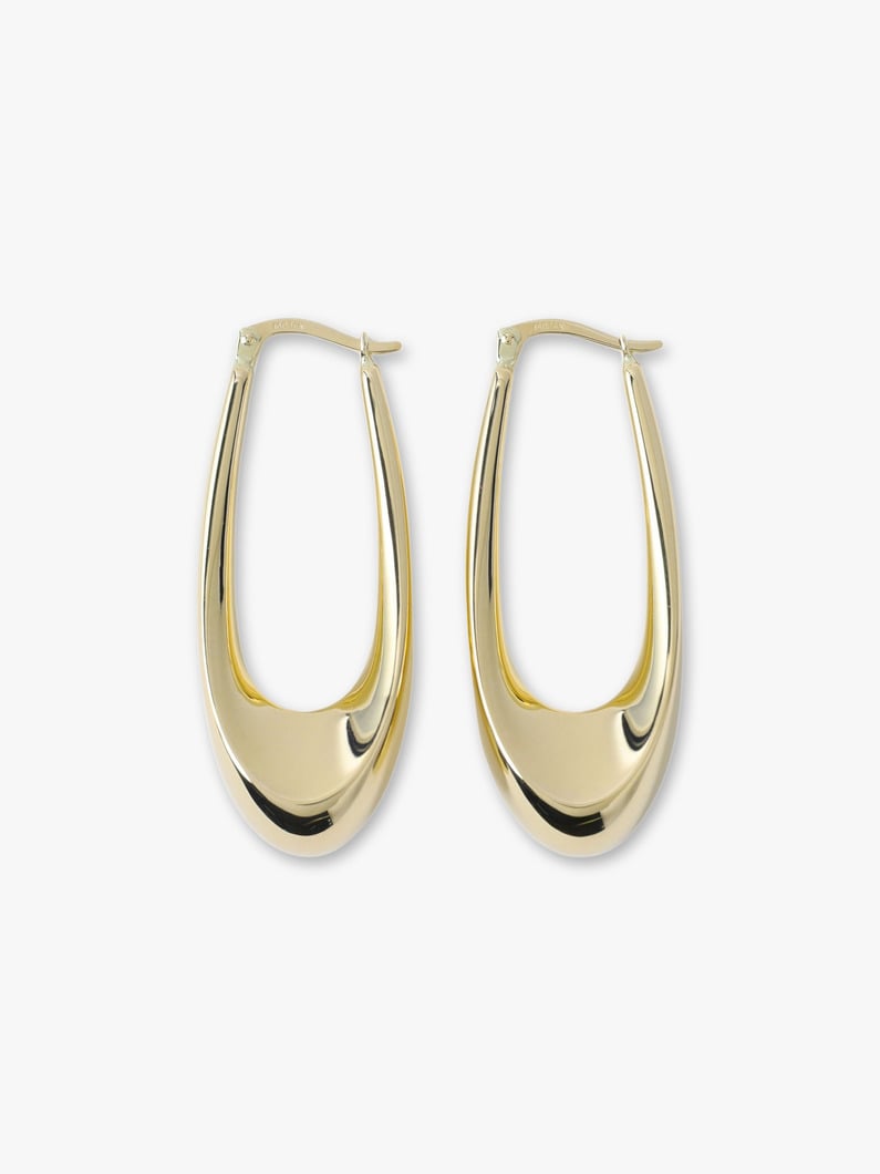 Elonagatted Oval Puff Pierced Earrings 詳細画像 yellow gold 1