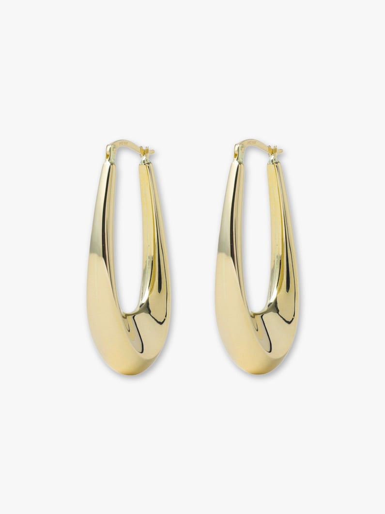 Elonagatted Oval Puff Pierced Earrings 詳細画像 yellow gold 1