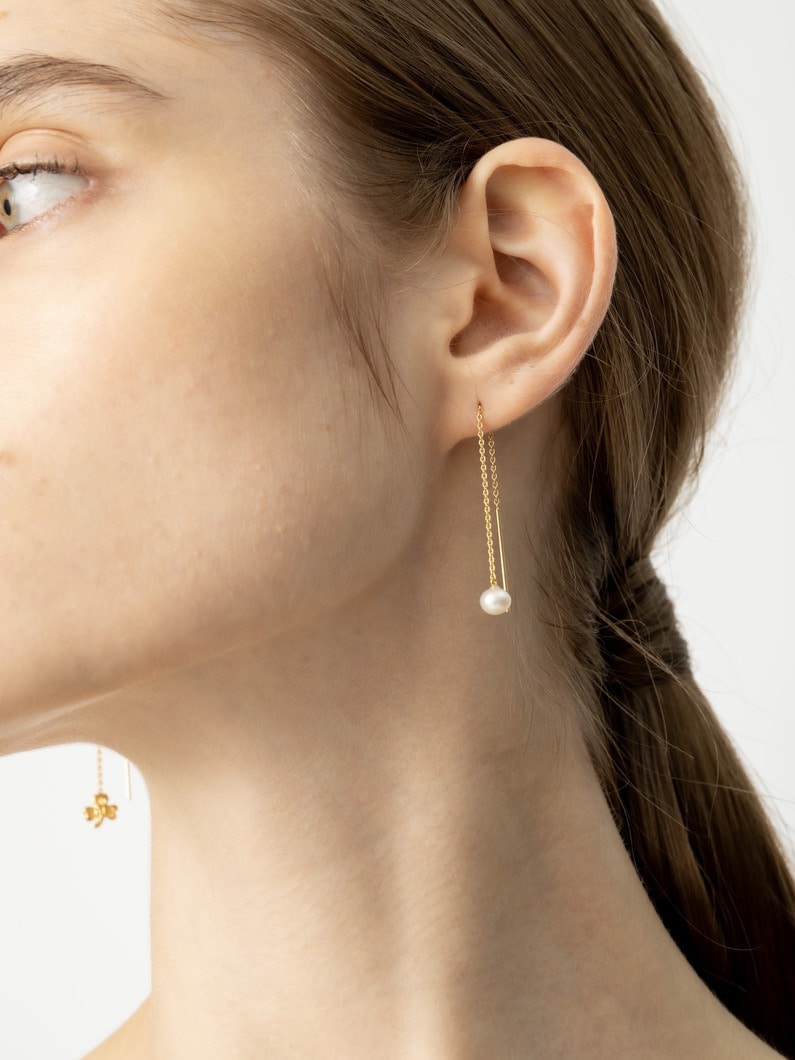 パール＆シャムロック チェーンピアス 詳細画像 gold 2