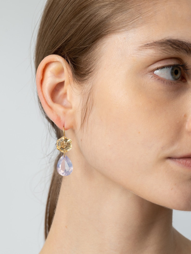 ビアンカ ピアス（シトリン＆ラベンダークォーツ） 詳細画像 gold 3