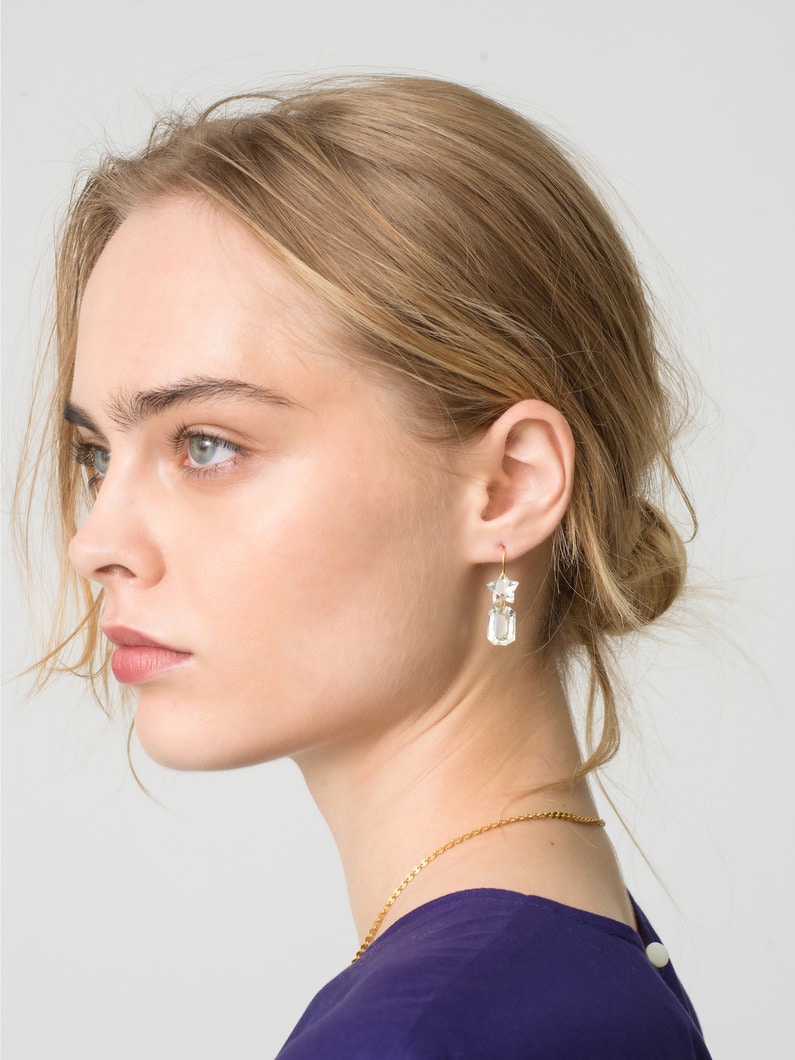 スター インカンデセンス ピアス（グリーンクォーツ/プレオーダー） 詳細画像 gold 3