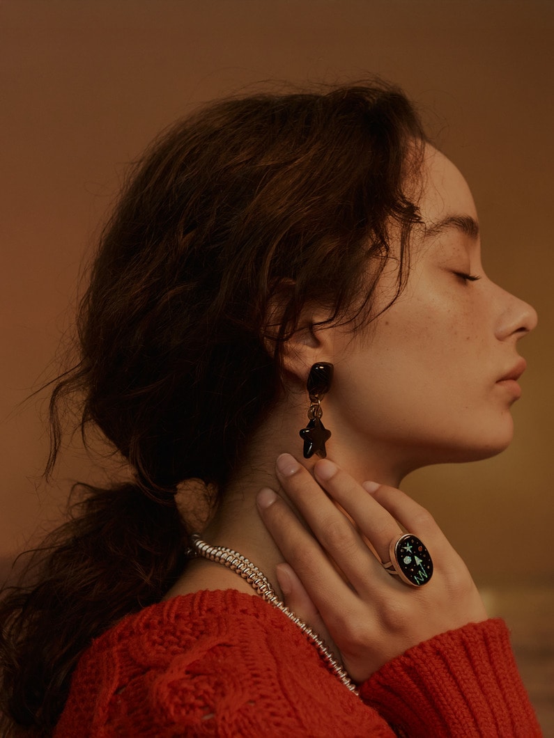 スター＆ムーン ドロップ ピアス 詳細画像 clear 6