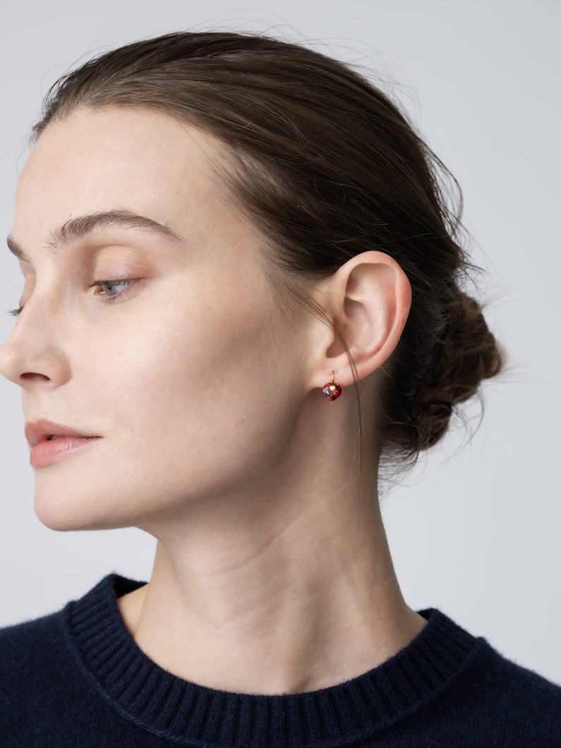 スモールハート ブリリアント ピアス（ガーネット） 詳細画像 gold 4