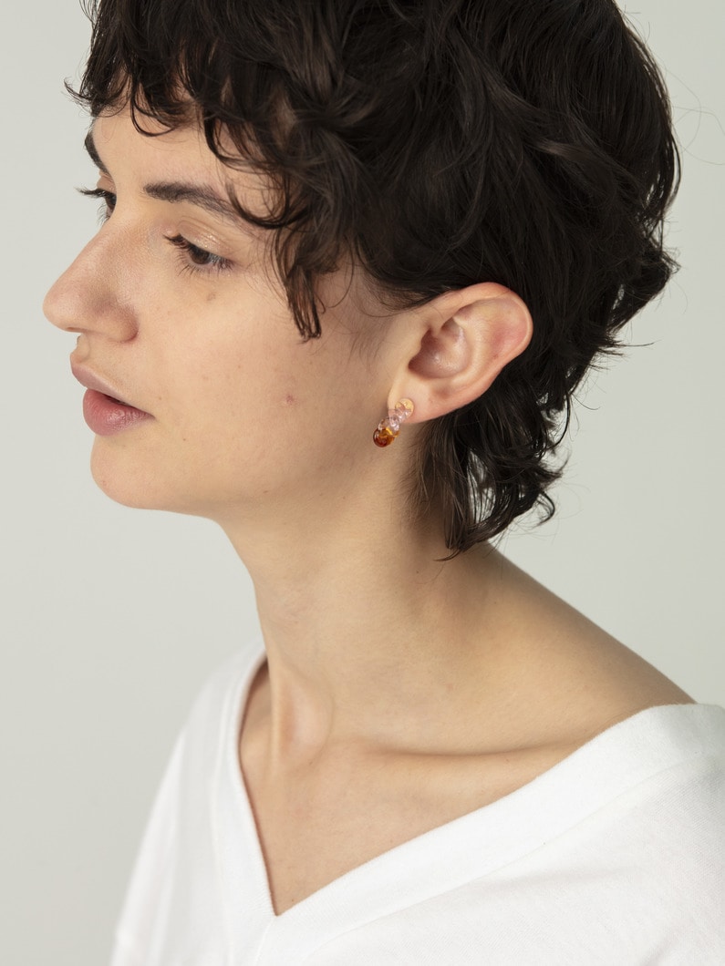 ミニ ツイスト フープピアス 詳細画像 pink 2