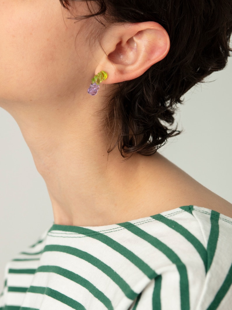 ミニ ツイスト フープピアス 詳細画像 green 2