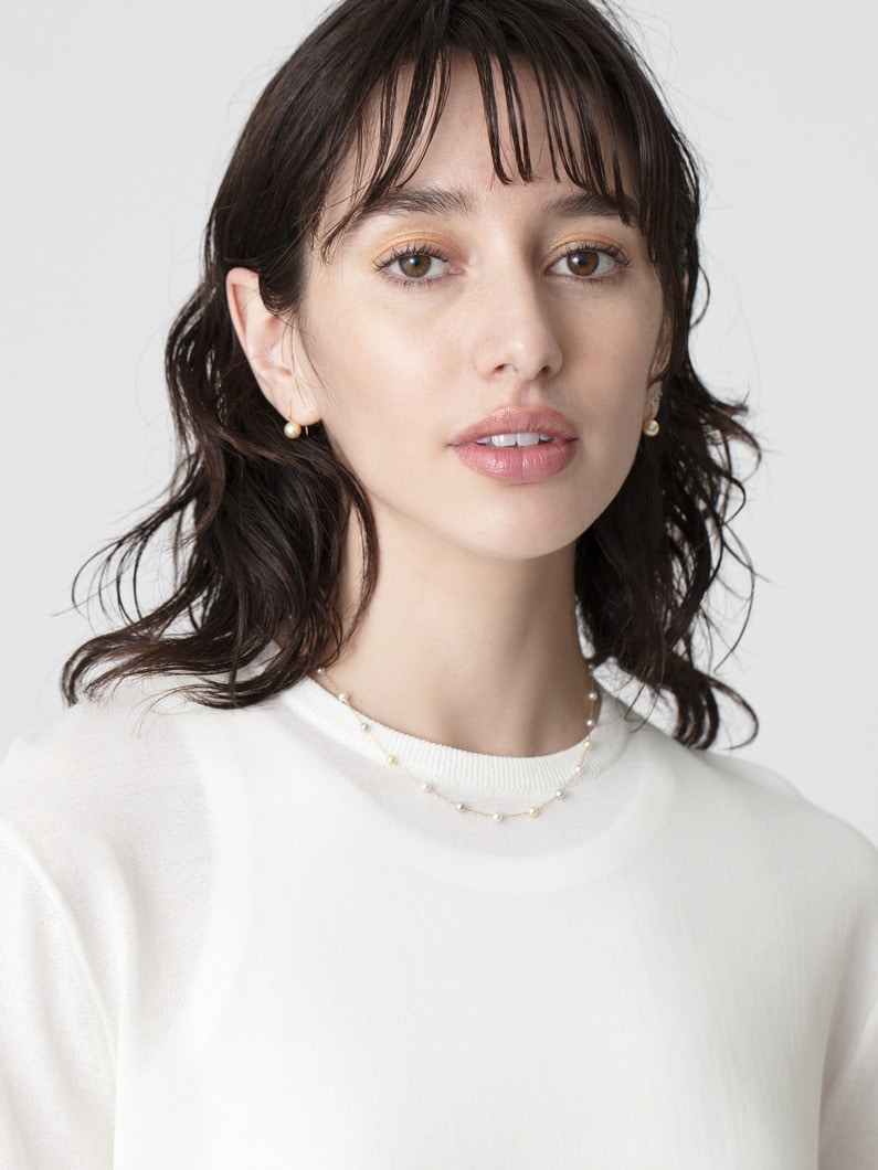 ペールゴールド アコヤパール ピアス 詳細画像 yellow gold 3