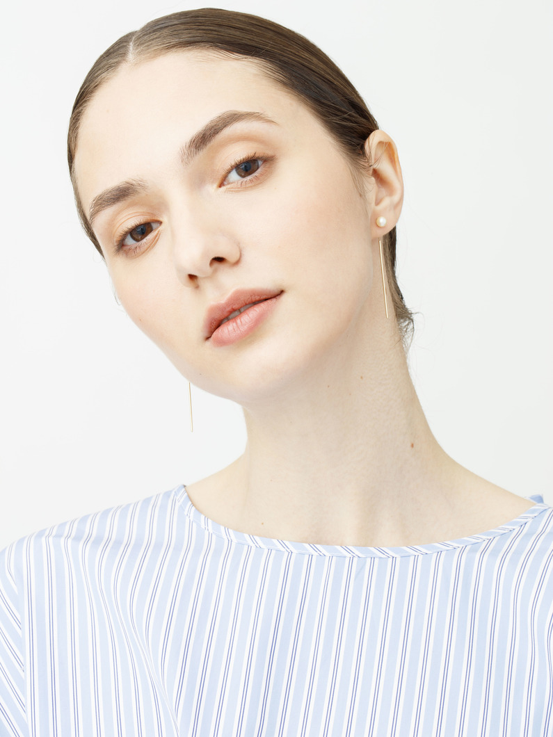 ペールゴールド アコヤパール バー ピアス 詳細画像 yellow gold 4