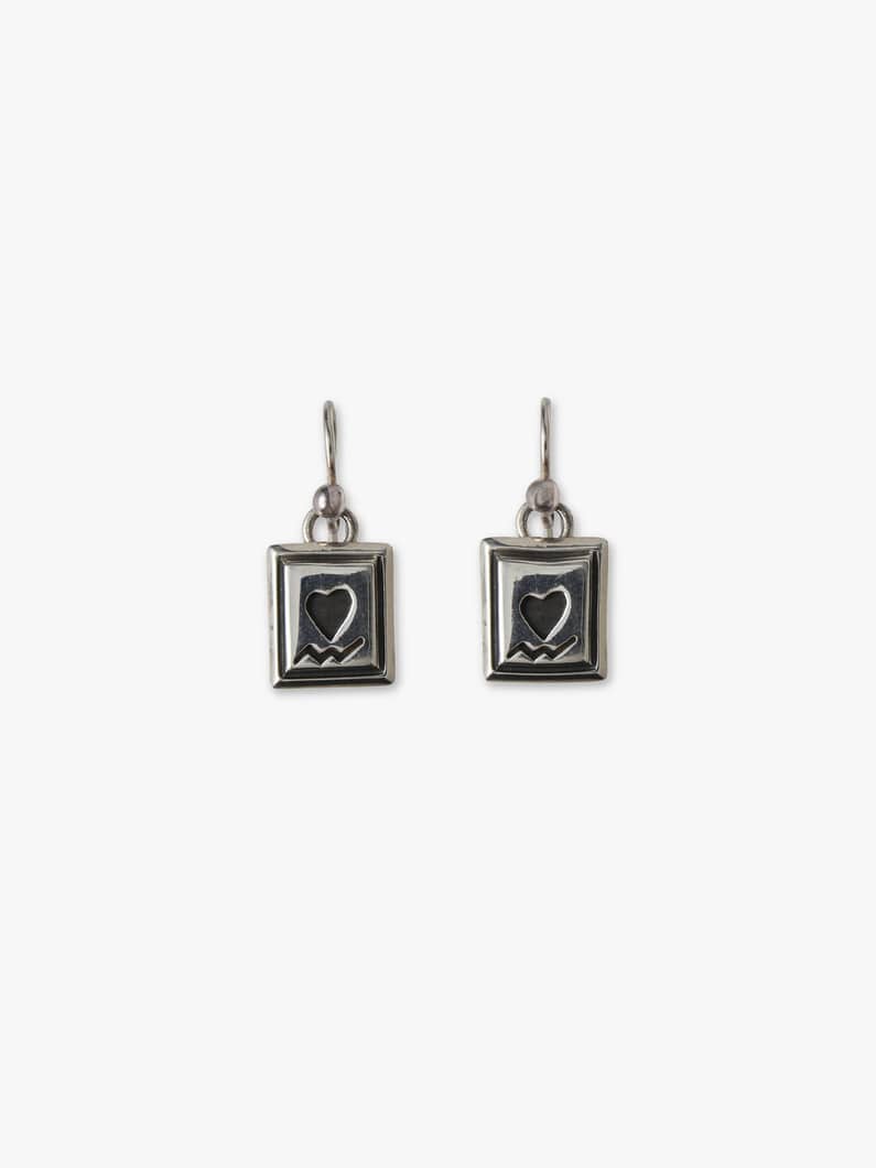 シルバー スクエア ハートピアス 詳細画像 silver 1