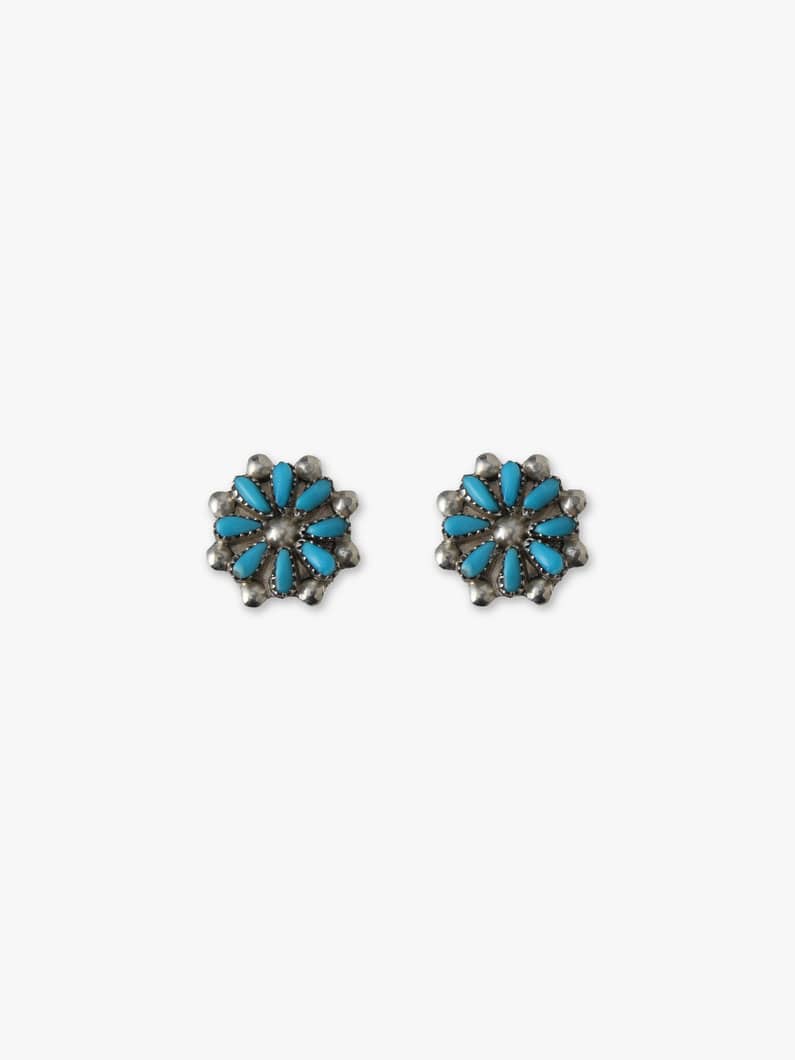 ターコイズ ミニフラワー ピアス 詳細画像 turquoise 1