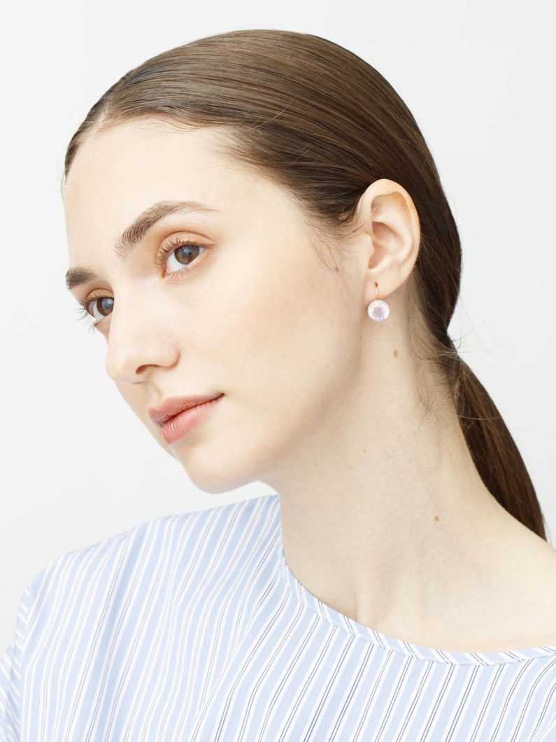 スモール ブリリアント ピアス（ラベンダークォーツ） 詳細画像 gold 4