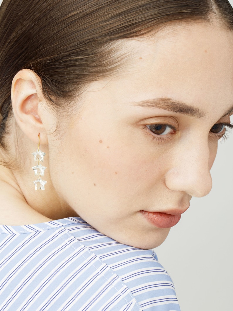 スターズ ピアス（グリーンクォーツ） 詳細画像 gold 4