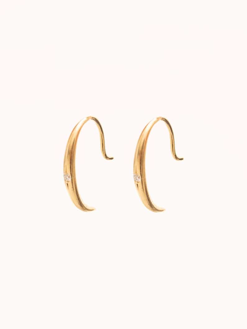 リーフ ダイヤモンド ピアス 詳細画像 yellow gold 2