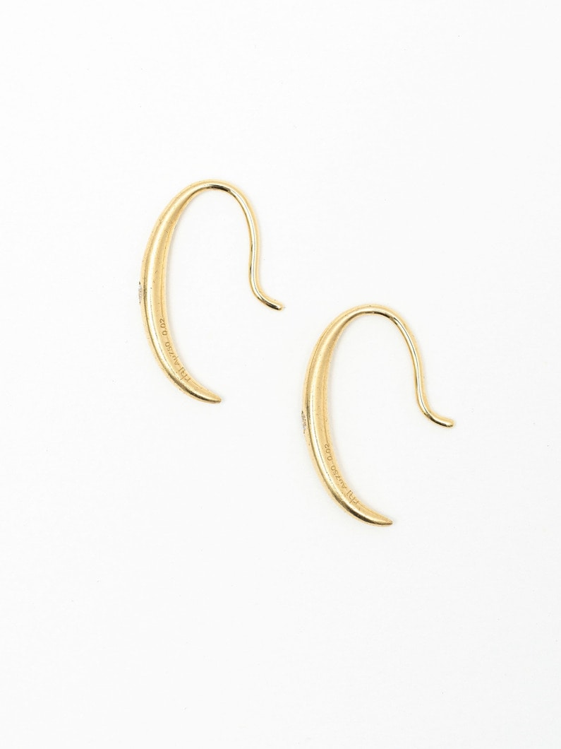 リーフ ダイヤモンド ピアス 詳細画像 yellow gold 3
