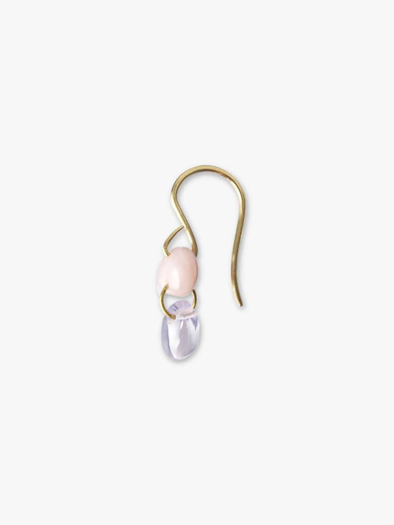 フィッシュ ドロップ ピアス（ピンクオパール＆ラベンダークォーツ） 詳細画像 gold 2