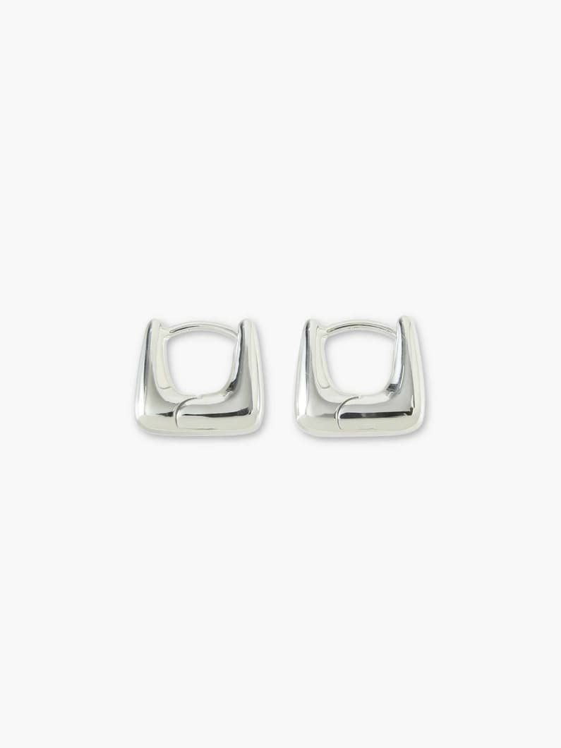 タイニー トラペゾイド フープピアス（シルバー） 詳細画像 silver 1