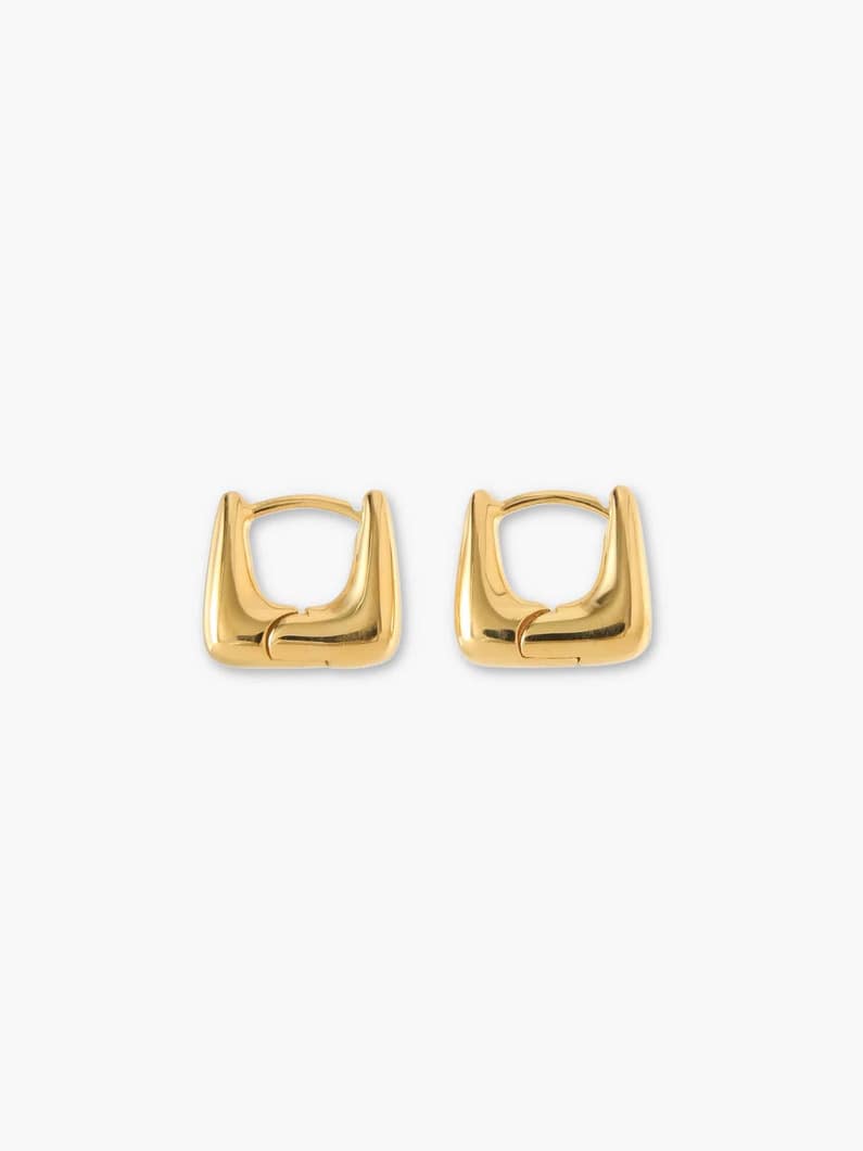 タイニー トラペゾイド フープピアス（ゴールド） 詳細画像 gold 1