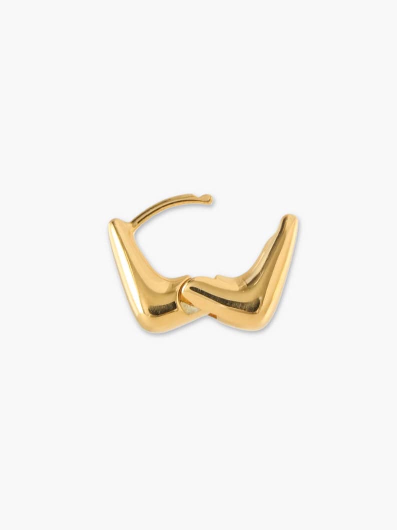 タイニー トラペゾイド フープピアス（ゴールド） 詳細画像 gold 2