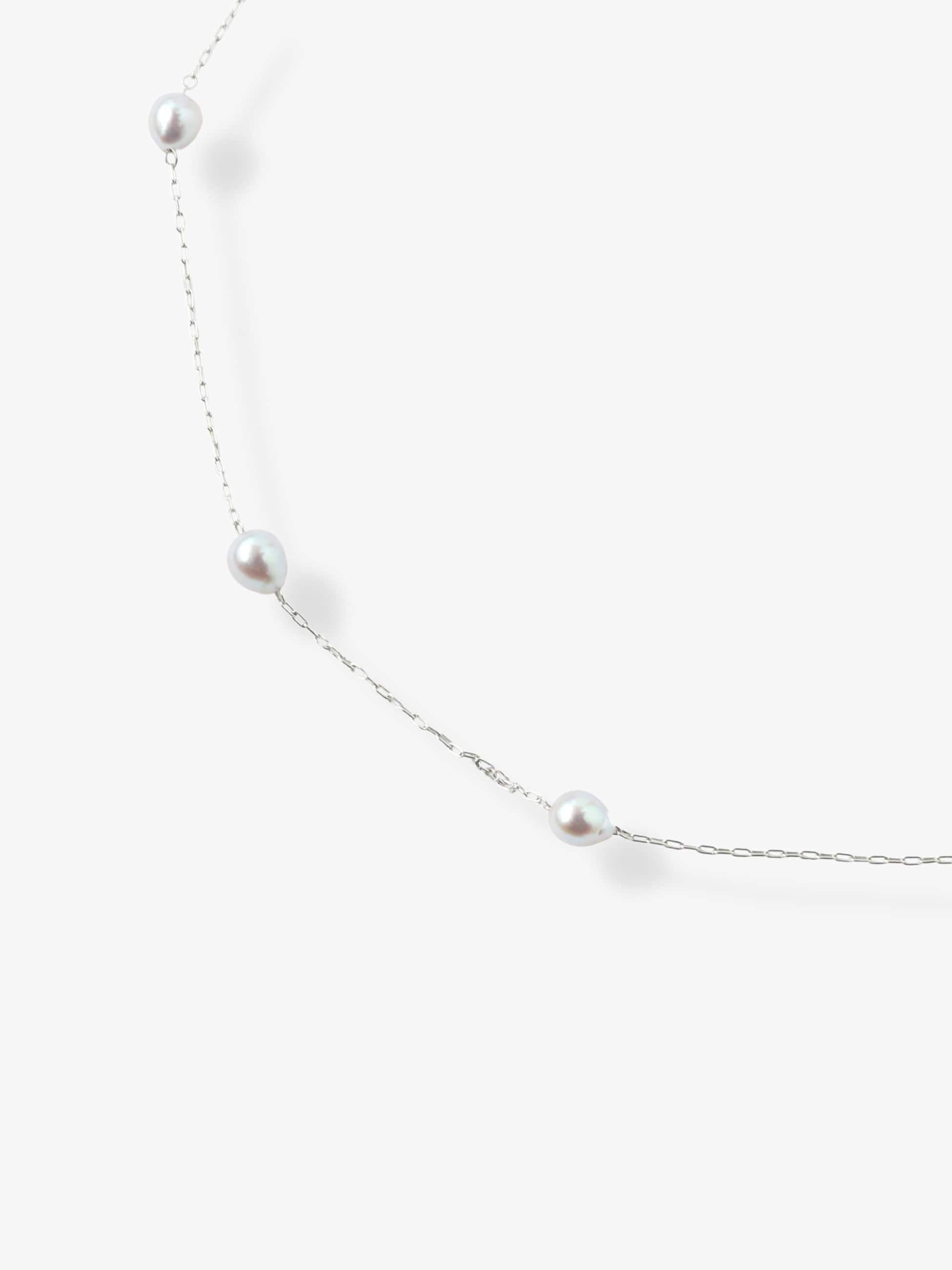 14kt Akoya Gray Pearl Adjustable Chain Necklace (white gold) 詳細画像 other 1