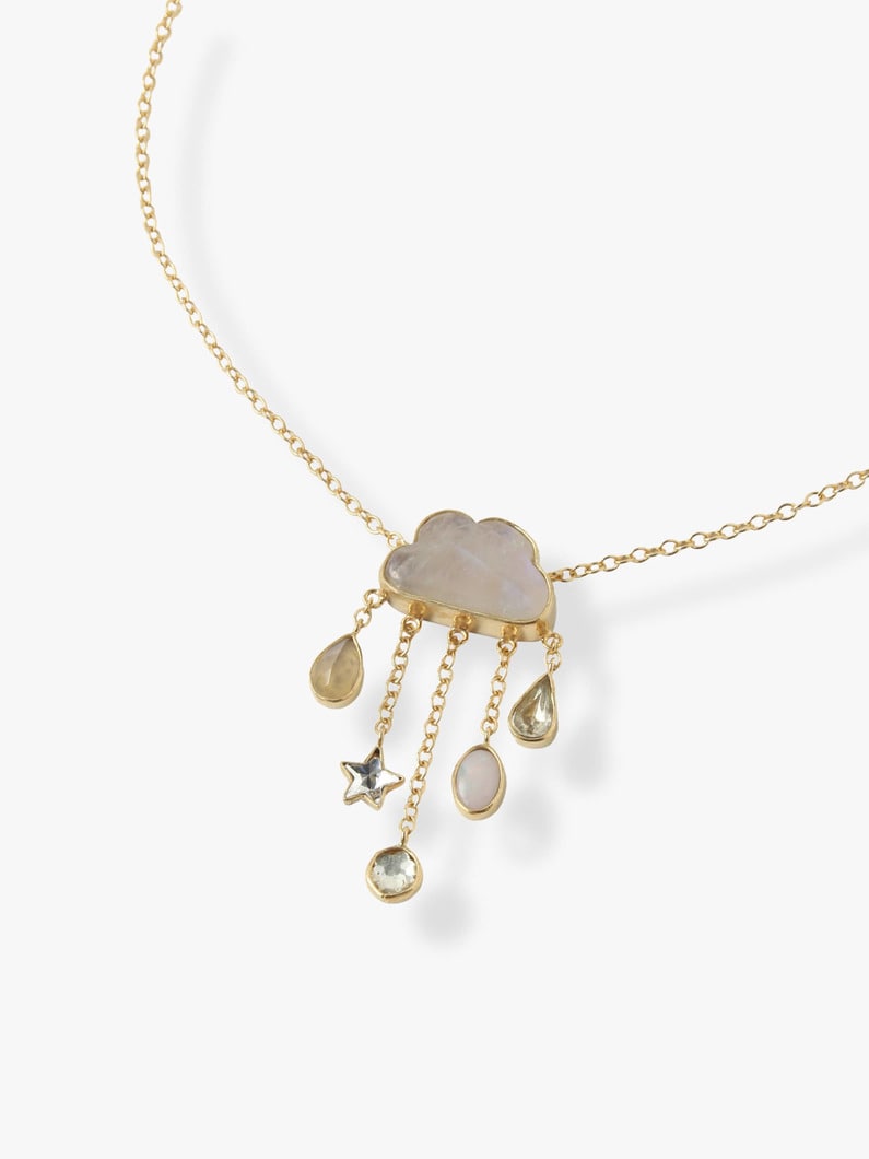 Cloud＆Rain Chain Drop Necklace (moonstone) 詳細画像 gold 1