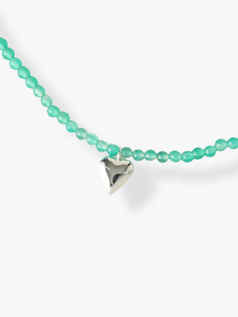 Baby Heart Color Necklace (green onyx) 詳細画像 silver 1