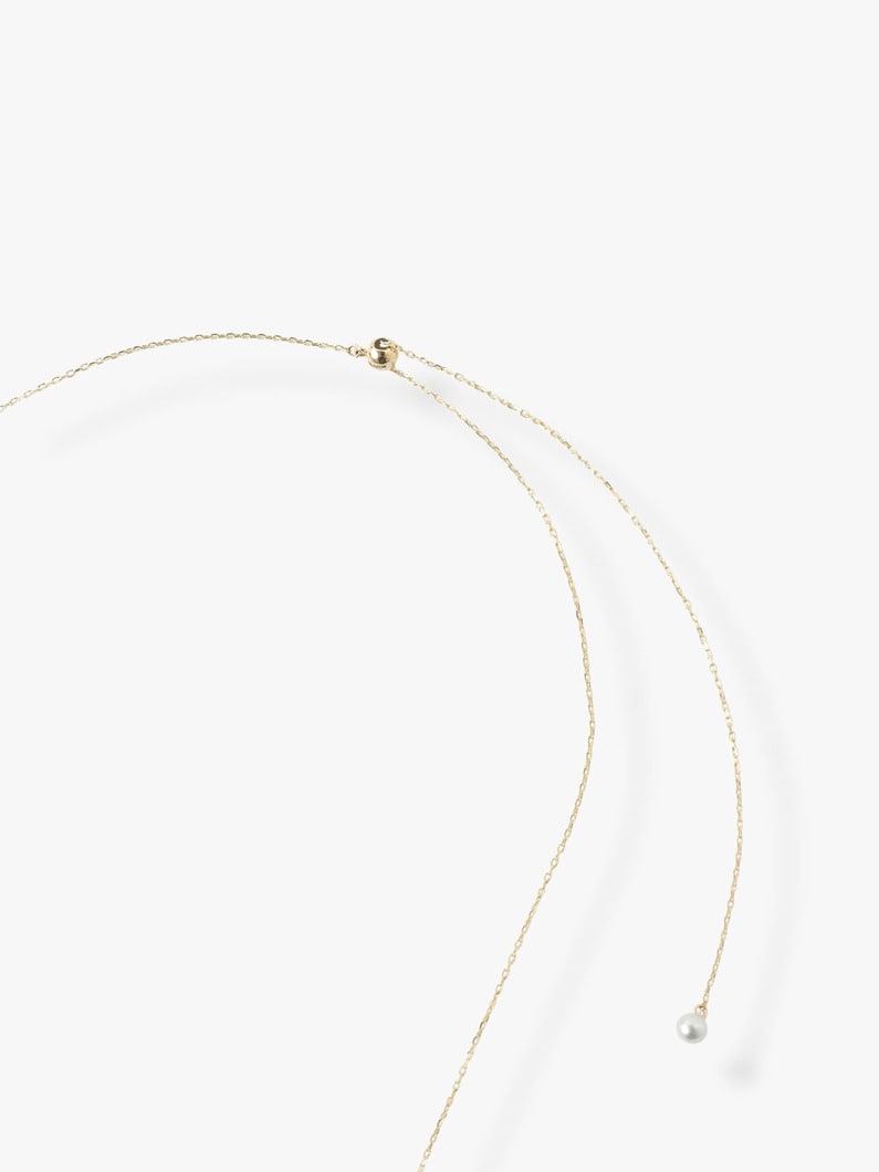 Adjustable Three Gray Akoya Pearl Slinder Necklace (yellow gold 