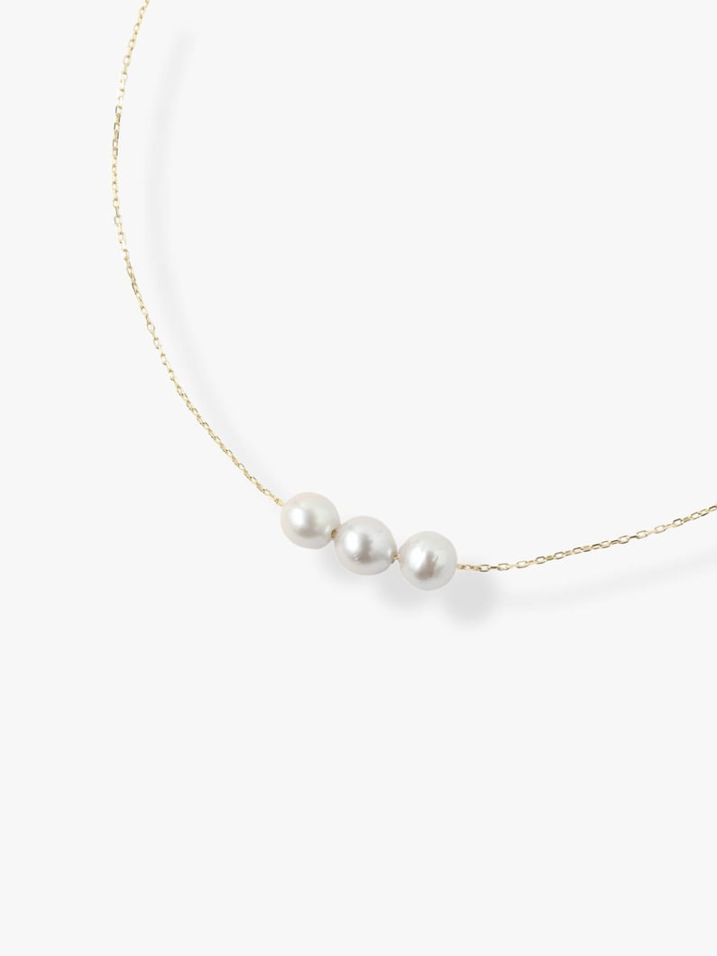 Adjustable Three Gray Akoya Pearl Slinder Necklace (yellow gold) 詳細画像 other 1