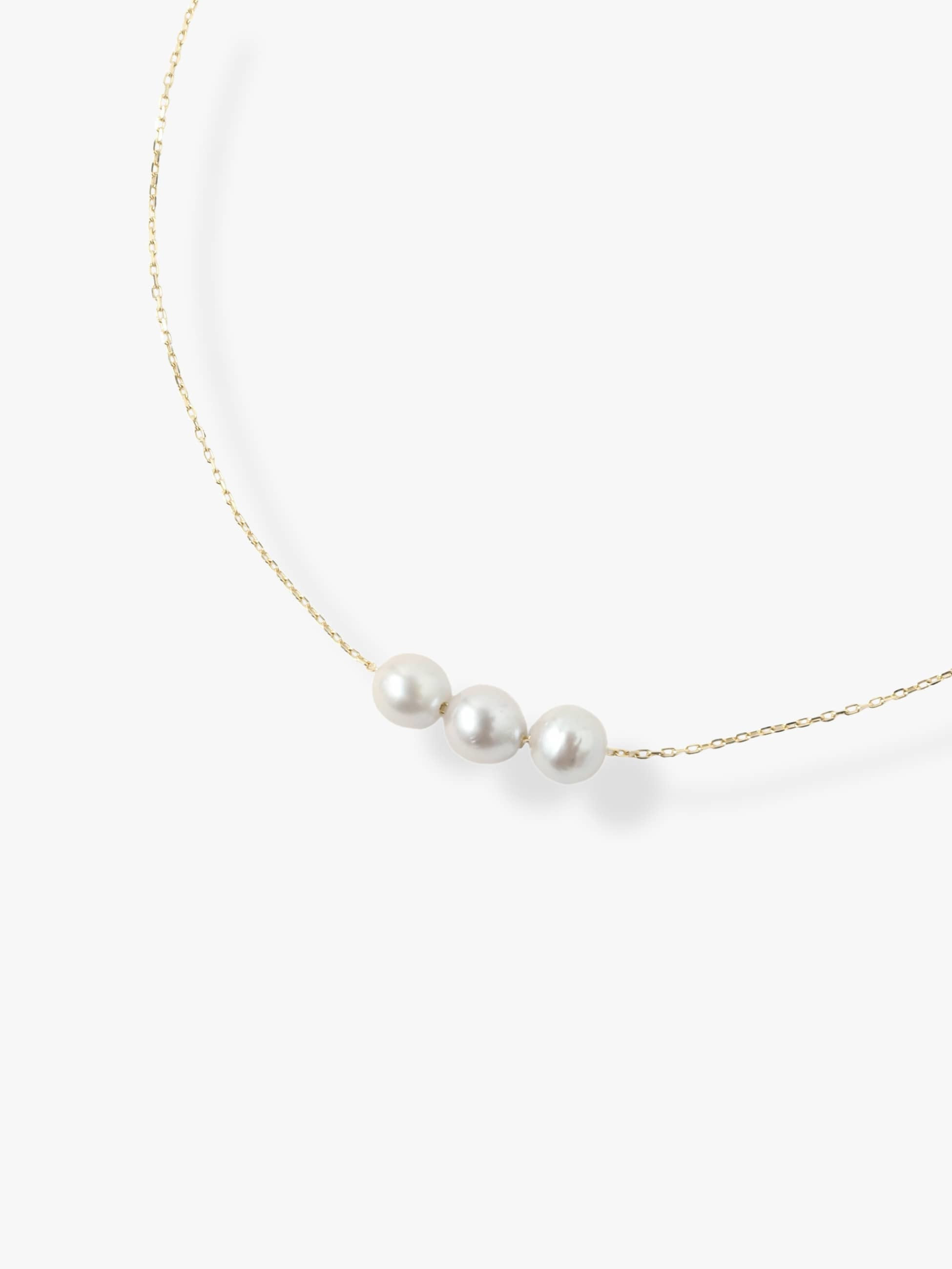 Adjustable Three Gray Akoya Pearl Slinder Necklace｜MIZUKI(ミズキ