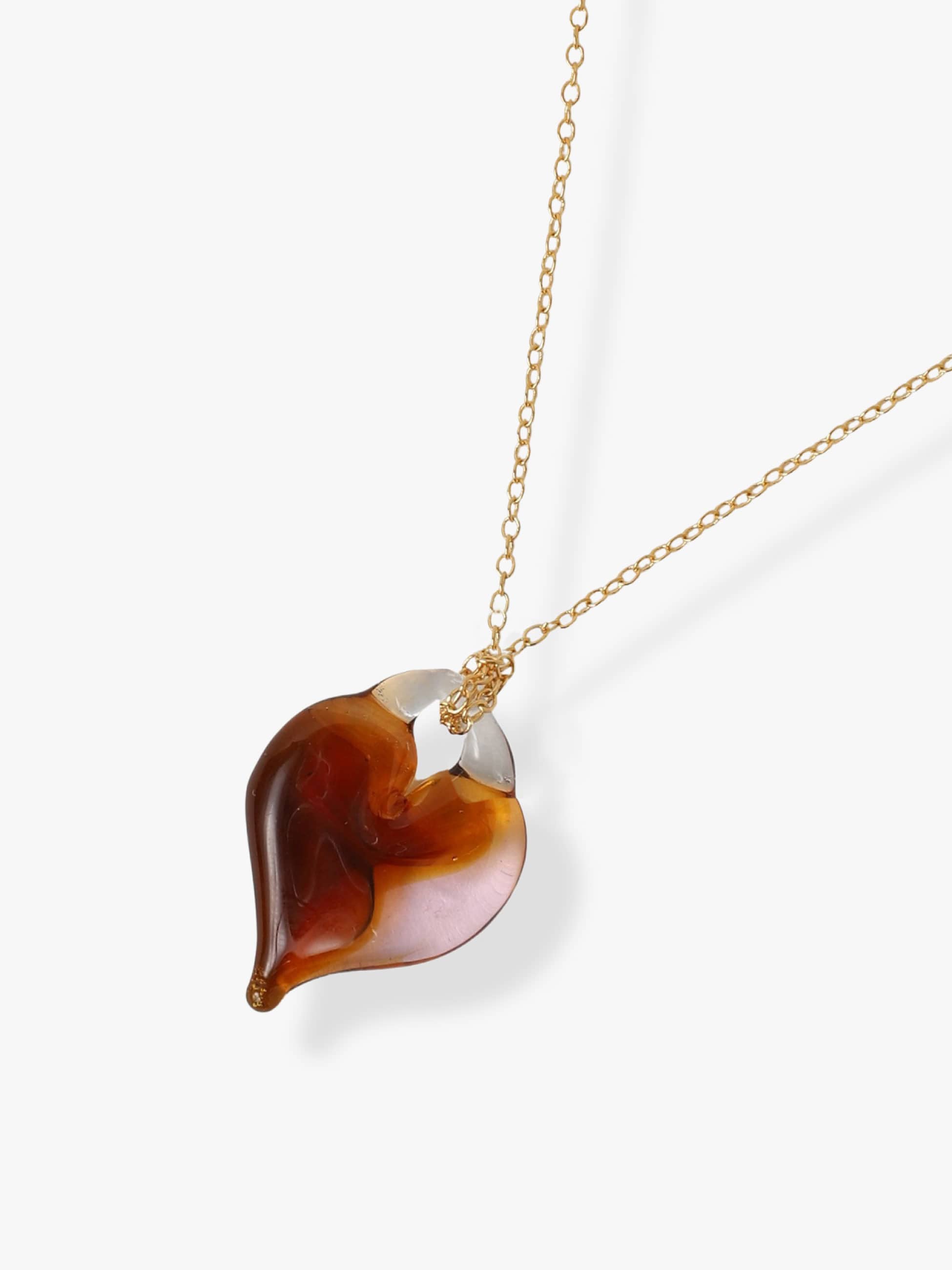 Brown Heart Glass Necklace｜LEVENS JEWELS(レヴェンスジュエルズ