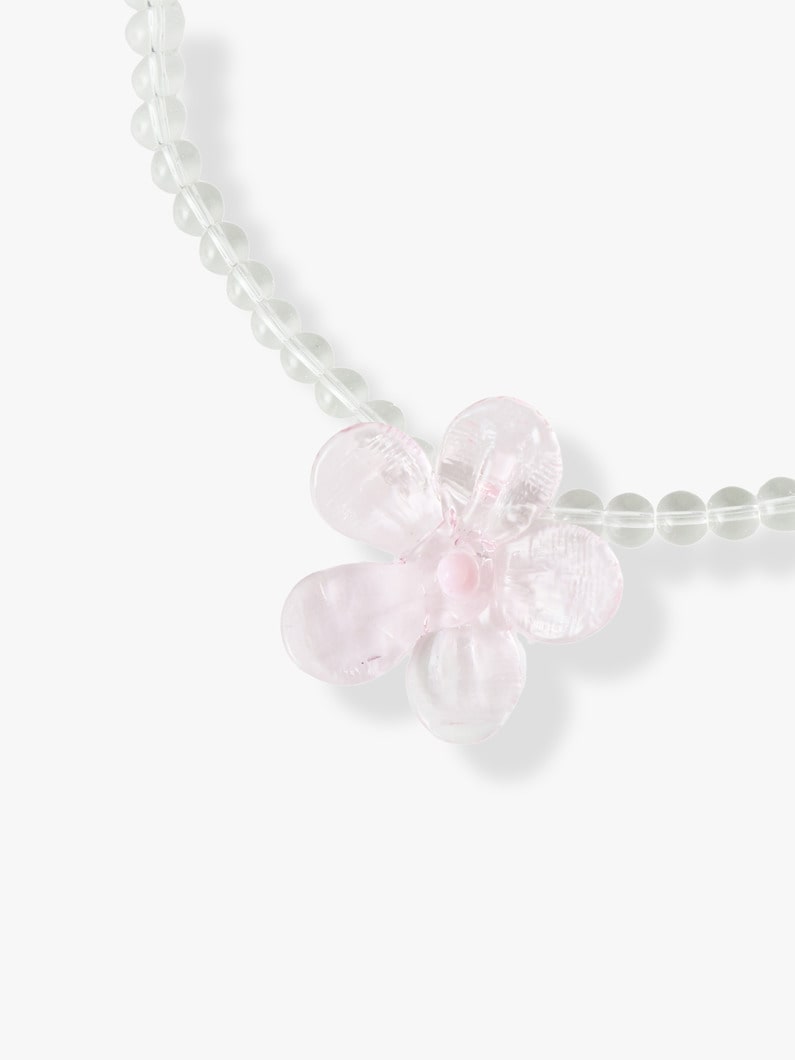 Flower Glass Necklace (pink) 詳細画像 pink 1