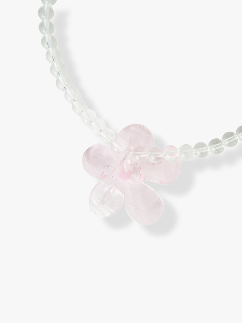 Flower Glass Necklace (pink) 詳細画像 pink 2