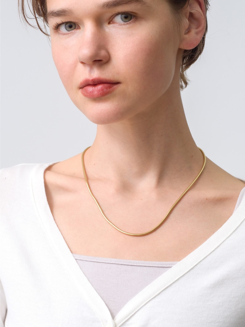 Silky Snake Chain Necklace (20inch) 詳細画像 yellow gold 2